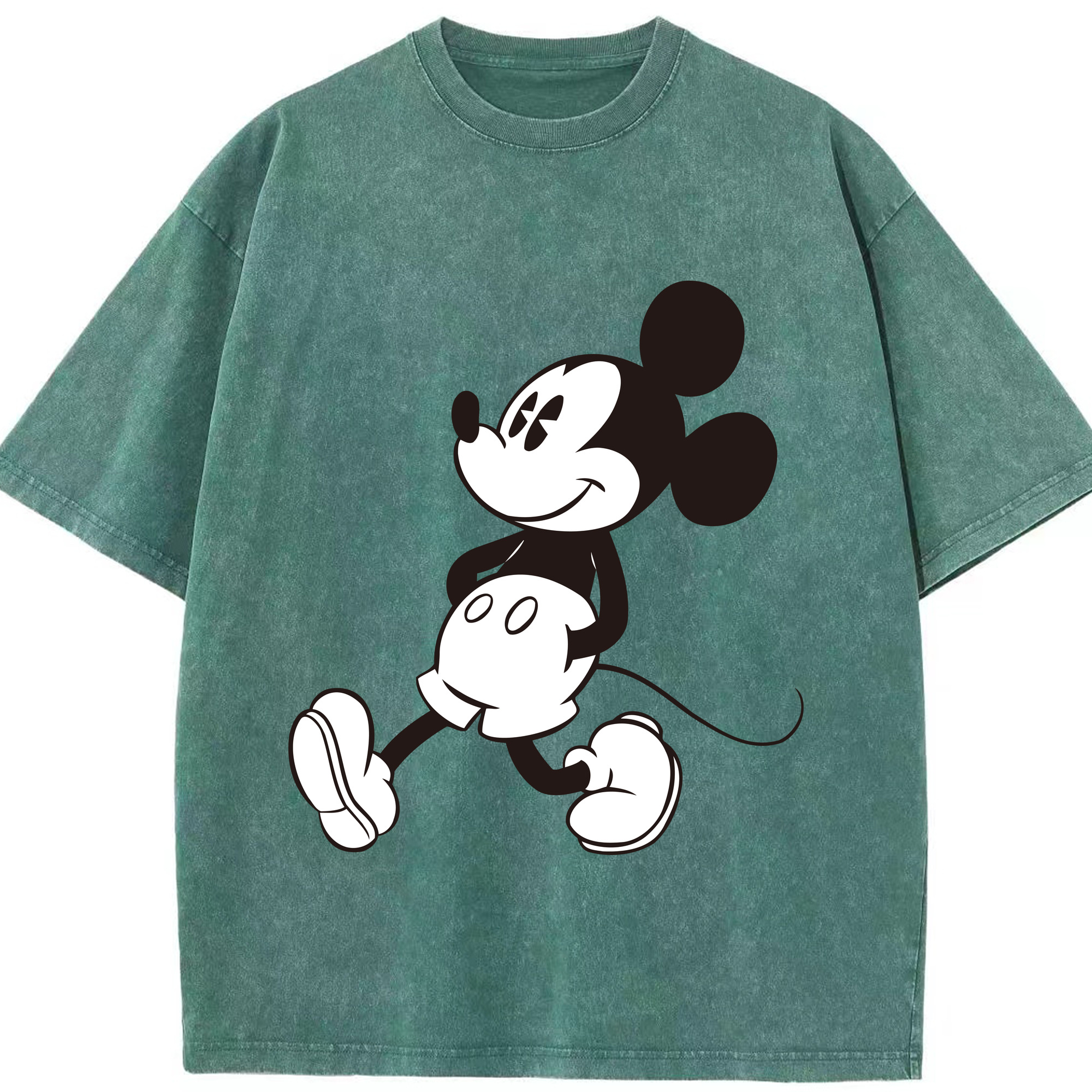 （画像用） ミッキーマウス Mickey Mouse 綿100% ヴィンテージ風 半袖Tシャツ（フロントプリント）